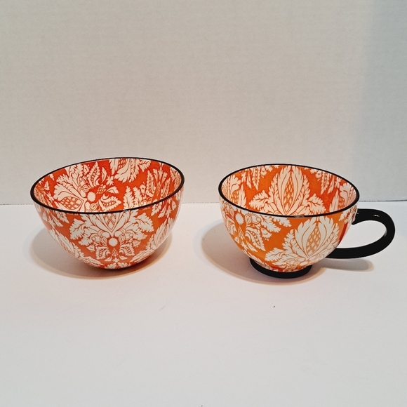 Dash OF That Orange Embossed Raised Intricate‎ Large Mug and Bowl Set - Picture 1 of 8